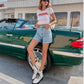 📢📢50% OFF !! ⏰Women's Classic Solid Color High-Waist Shorts