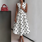 📢📢40% OFF !! ⏰Women's Polka Dot Sleeveless V-Neck Dress