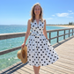 📢📢40% OFF !! ⏰Women's Polka Dot Sleeveless V-Neck Dress