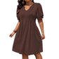 📢📢50% OFF !! ⏰Women’s Elegant Puff Sleeve V-Neck Dress