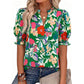 📢📢50% OFF !! ⏰Women's Summer Floral Top with Puff Sleeves