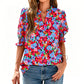 📢📢50% OFF !! ⏰Women's Summer Floral Top with Puff Sleeves