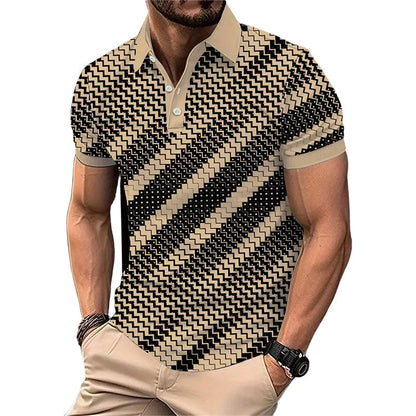 📢📢50% OFF !! ⏰Men's Geometric Print Collared Shirts