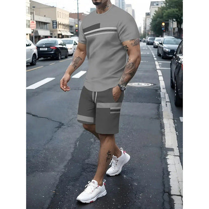 📢📢50% OFF !! ⏰Men's T-Shirt & Shorts 2-Piece Set