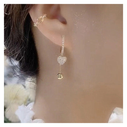 📢📢50% OFF !! ⏰Sparkling Heart Dangle Earrings for Women