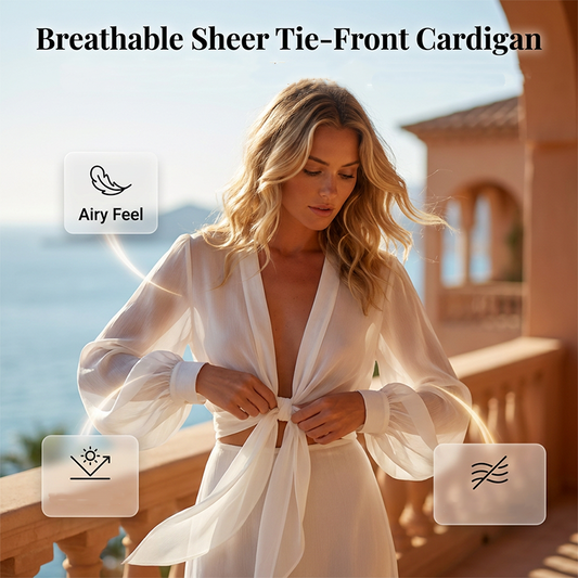 📢📢50% OFF !! ⏰Women's Lightweight Chiffon Tie-Front Cardigan