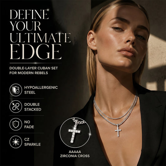 📢📢50% OFF !! ⏰Double Layer Cross Chain Necklace