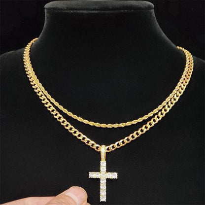 📢📢50% OFF !! ⏰Double Layer Cross Chain Necklace