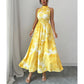 📢📢50% OFF !! ⏰Women's Halter Neck Sleeveless Printed Dress