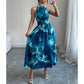 📢📢50% OFF !! ⏰Women's Halter Neck Sleeveless Printed Dress