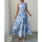 📢📢50% OFF !! ⏰Women's Halter Neck Sleeveless Printed Dress