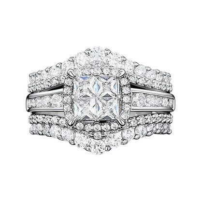 📢📢50% OFF !! ⏰Women's Princess Cut Cubic Zirconia Filled Ring