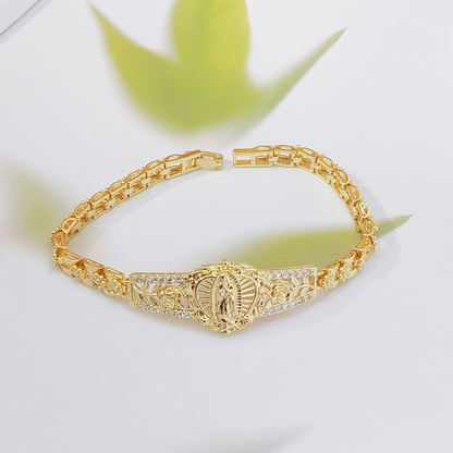📢📢50% OFF !! ⏰Elegant Hollow Flower Virgin Mary Bracelet