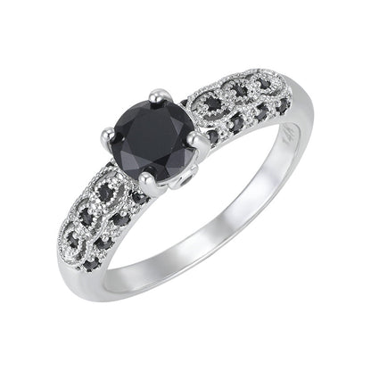 📢📢50% OFF !! ⏰Women's Vintage Black Zircon Ring