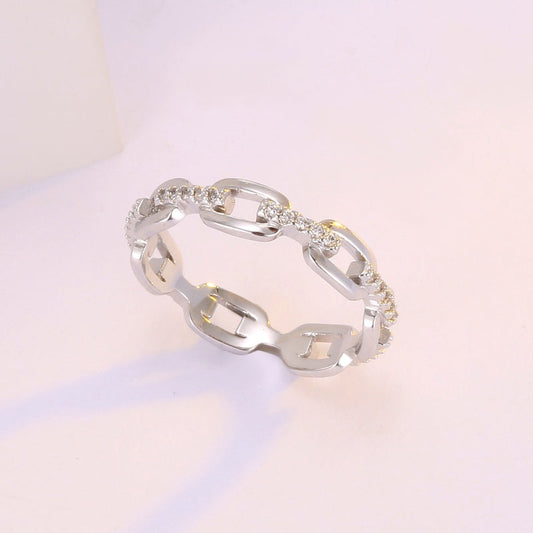 📢📢50% OFF !! ⏰Interlocking Chain Link Eternity Ring