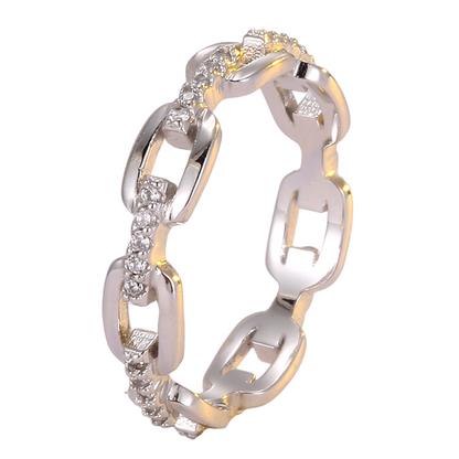 📢📢50% OFF !! ⏰Interlocking Chain Link Eternity Ring