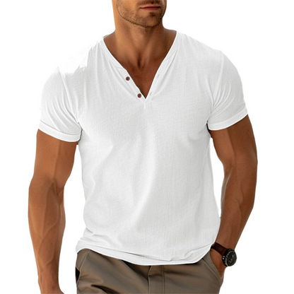 Men's V Neck Henley Shirt