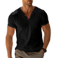 Men's V Neck Henley Shirt