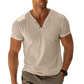 Men's V Neck Henley Shirt