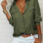 📢📢50% OFF !! ⏰Women's Solid Lapel Long Sleeves Button-Down Shirt