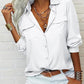 📢📢50% OFF !! ⏰Women's Solid Lapel Long Sleeves Button-Down Shirt