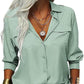 📢📢50% OFF !! ⏰Women's Solid Lapel Long Sleeves Button-Down Shirt