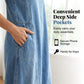 📢📢40% OFF !! ⏰Women's Sleeveless Maxi Denim Dress with Pockets