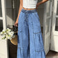 📢📢50% OFF !! ⏰Women's High Waist Wide Leg Denim Pants