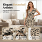 📢📢40% OFF !! ⏰Women's Plus Size Print V-Neck Wrap Dress