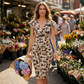 📢📢40% OFF !! ⏰Women's Plus Size Print V-Neck Wrap Dress