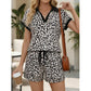 📢📢50% OFF !! ⏰Women's Leopard Print Chic Top & Shorts Set