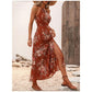 📢📢50% OFF !! ⏰Floral Print Split Halter Dress