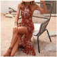 📢📢50% OFF !! ⏰Floral Print Split Halter Dress