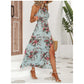 📢📢50% OFF !! ⏰Floral Print Split Halter Dress