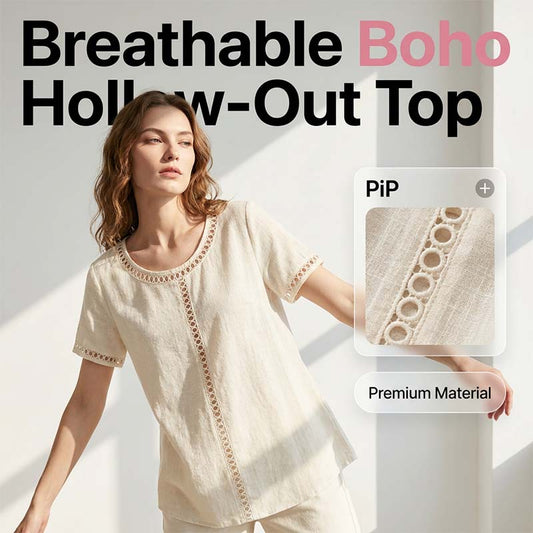 📢📢50% OFF !! ⏰Women's Casual Bohemian Style Hollow-Out Top