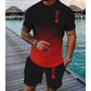 Men's 3D Gradient T-Shirt and Shorts Set Casual Summer 2-Piece Outfit
