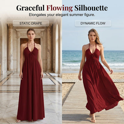 📢📢35% OFF !! ⏰Women's Halter Neck Backless Maxi Dress