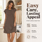 📢📢40% OFF !! ⏰Women's Crew Neck Solid Color Dress