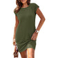 📢📢40% OFF !! ⏰Women's Crew Neck Solid Color Dress
