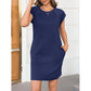 📢📢40% OFF !! ⏰Women's Crew Neck Solid Color Dress