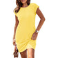 📢📢40% OFF !! ⏰Women's Crew Neck Solid Color Dress
