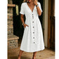 Women's Summer V-Neck Button-Down Dress