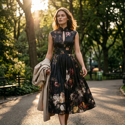 📢📢40% OFF !! ⏰Women's Elegant Sleeveless Floral Dress