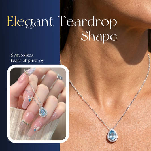 📢📢50% OFF !! ⏰Elegant Blue Teardrop Necklace for Women