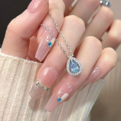 📢📢50% OFF !! ⏰Elegant Blue Teardrop Necklace for Women