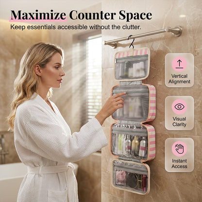 📢📢50% OFF !! ⏰Striped Hanging Travel Toiletry Bag