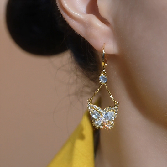📢📢50% OFF !! ⏰Sparkling Butterfly Drop Earrings