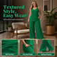 📢📢40% OFF !! ⏰Women‘s Plus Size Textured Tank and Relaxed Fit Pants Set