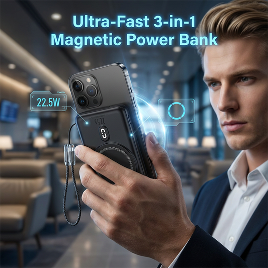 📢📢40% OFF !! ⏰3-in-1 Magnetic Power Bank with Built-In Cable