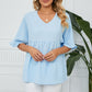 📢📢50% OFF !! ⏰Women's V Neck Short Sleeve Casual Blouses Tops